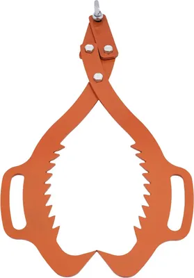 Image de Pince à bois - Pince élévatrice pour troncs, 63,5 cm - Capacité de charge : 1000 kg - Mâchoires dentées - Acier à haute teneur en carbone - Pour charges lourdes - Orange