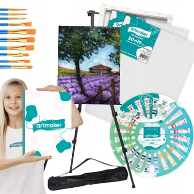 Produktbild von Artmaker Großes Malset Premium Künstler-Set mit Staffelei & Leinwänden