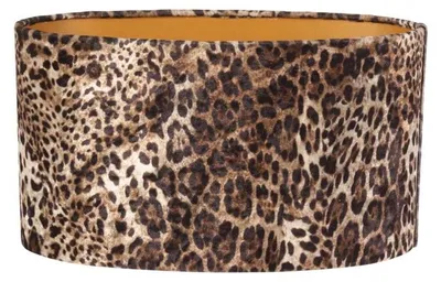 Immagine prodotto di Lampada a paralume, diametro 35 cm, motivo leopardo, colore marrone, realizzata in tessuto