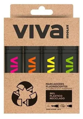 Image de Surligneurs Molin Viva Eco multicolores Enfants multicolores Taille unique
