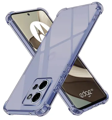 Produktbild von Techsuit - Stoßfeste transparente Silikonhülle für Motorola Edge 50 – rauchschwarz