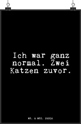 Produktbild von Mr. & Mrs. Panda Bild Ich war ganz normal.... DIN A4 - Schwarz - Geschenk, Wandbild, drucke, Sprüche, Herrchen, Spruch, lustig, Katzenlady, Haus, Frauchen, Kunstdruck