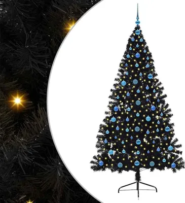 Immagine prodotto di Albero di Natale artificiale preilluminato nero 210 cm PVC