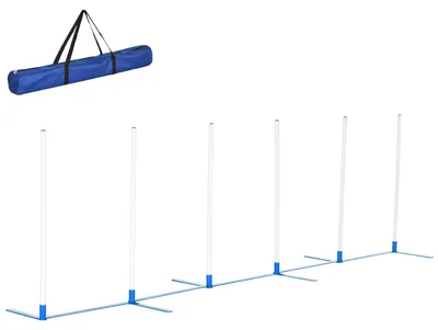 Produktbild von PawHut Hunde Agility Training Slalomstangen für Haustiere Inklusive Tasch PE