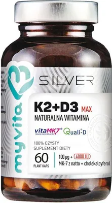 Produktbild von MyVita Zilver Puur K2 + D3 Forte 100mcg K2 + 4000j.m. D3 60 Capsules