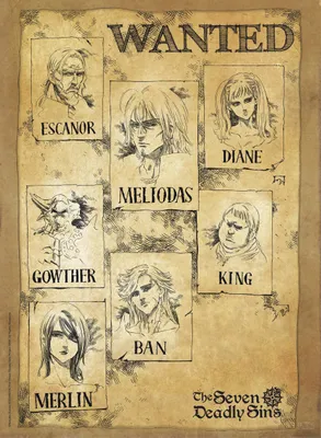 Produktbild von Poster The Seven Deadly Sins Wanted 38x52cm