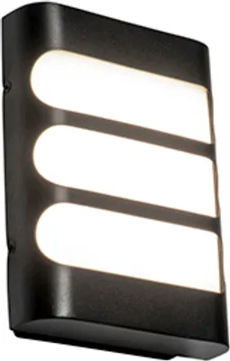 Produktbild von QAZQA - Moderne Außen Wandleuchte schwarz inkl. LED IP44 - Gaev I Außenbeleuchtung - Edelstahl Rechteckig - I (nicht austauschbare) LED
