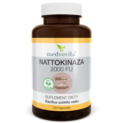 Produktbild von Medverita Nattokinase 2000 FU – 120 Kapseln | Natto-Extrakt, fermentierte Soja, Enzym | Nahrungsergänzungsmittel | Vegan & Vegetarisch