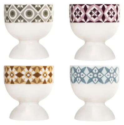 Obrázok produktu pre Porcelánová súprava na vajíčka H&H, 5 x 5 cm, 4 kusy, darčeková krabička
