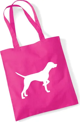 Produktbild von Huuraa Jutebeutel English Pointer Silhouette 10 Liter Fuchsia Baumwolle Tasche Geschenkidee