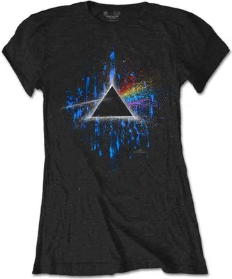 Obrázek produktu pro Pink Floyd Dark Side of the Moon Blue Splatter Black S Dámské Tričko
