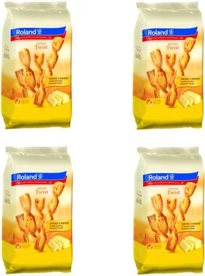 Image de Bâtonnets de biscuits au fromage suisse Roland Swiss Twist 100g, paquet de 4