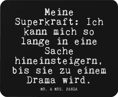 Produktbild von Mr. & Mrs. Panda Mauspad Meine Superkraft: Ich kann... - Schwarz - Geschenk, Mouse Pad, mousematte, Sprüche, Hausfrau, lustiger Spruch, pc mousepad, Frau, computer