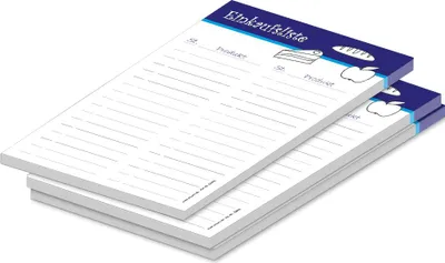 Produktbild von PRICARO Einkaufsliste "Food", magnetisch, dunkelblau, A5, 25 Blatt, 3 Stück