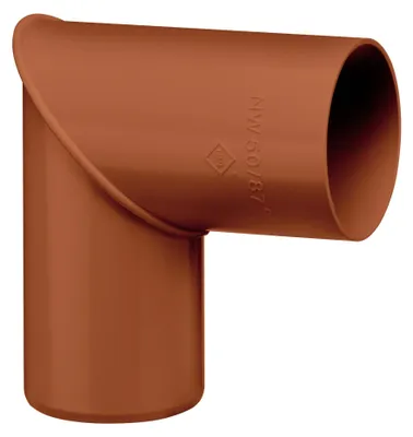 Produktbild von INEFA Fallrohrbogen 87 Grad, DN50 / 50mm, Braun – PVC Regenrohrbogen für die Dachrinne am Gartenhaus oder Pavillon als passgenaues Zubehör zur Dachentwässerung aus Kunststoff