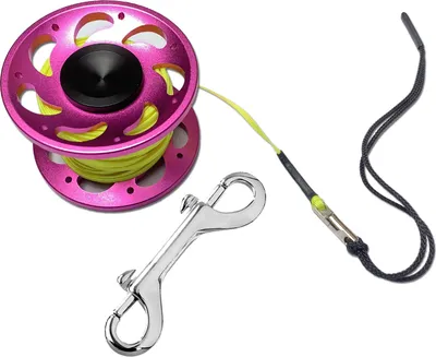 Produktbild von Riff 15m Reel aus Aluminium mit Doppelkarabiner, Farbe:pink/rosa