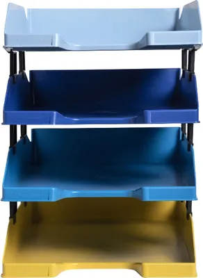 Immagine prodotto di Exacompta 113202SETD Set di vassoi per lettere 4 pezzi Combo Midi A4+ colori assortiti
