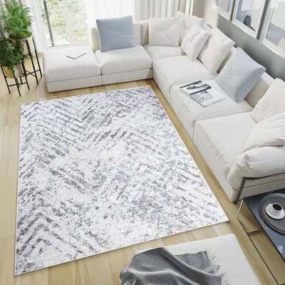 Image de Tapis SKY Moderne Beige Gris Salon ÖKO-TEX 200 x 300 cm