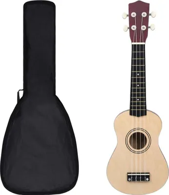 Zdjęcie produktu dla Ukulele sopranowe z pokrowcem, dla dzieci, naturalne, 21"