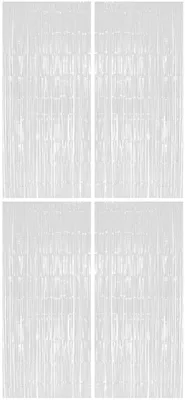 Produktbild von 4x Lametta Vorhang - weiß - 91x244 cm