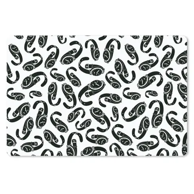 Produktbild von MuchoWow® Schreibtischunterlage Uhr - Schwarz und Weiß - Muster 60x40 cm - XXL Mauspad - Großes Mauspad