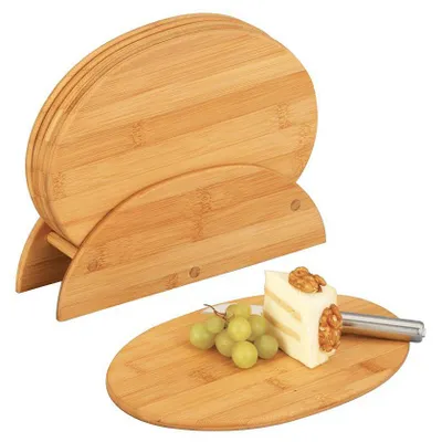Produktbild von Zeller Brettchenständer, 7-tlg., oval, Bamboo 24x8x19