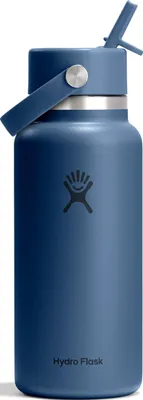 Imagen del producto de Botella de agua Hydro Flask de 32 oz (946 ml) con tapa de pajita flexible, color azul