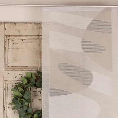 Produktbild von Schiebevorhang Schiebegardine Scherli Bubbles halbtransparent inkl. Technik schlamm 245x60cm