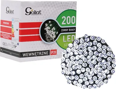 Zdjęcie produktu dla Lampki choinkowe 200 led zimny biały wewnętrzne sznur