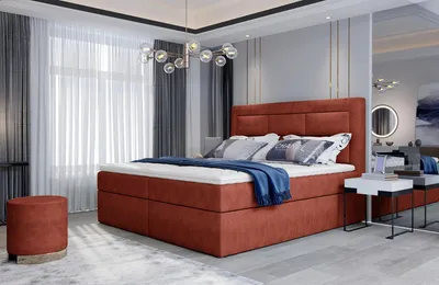 Obrázek produktu pro Boxspringová postel s úložným prostorem 160x200 TERIVO - červená