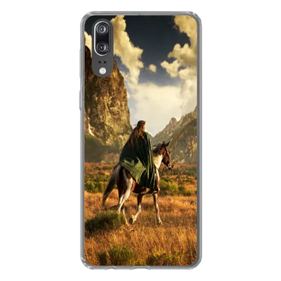 Produktbild von MuchoWow® Handyhülle Schutzhülle Hülle für Huawei P20 Pferd - Reiter - Natur Silikon Softcase Handy Hülle - Hardcover