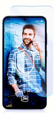 Productafbeelding van 3mk Hybride glas compatibel met Samsung Galaxy S25+, FlexibleGlass Pro, Onbreekbaar glas 7H, 400% schermversterking, 0,3 mm dikte, Eenvoudige montage