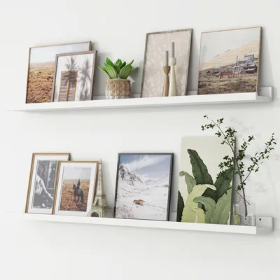 Produktbild von Set aus 2 weißen Wandregalen, 120 cm