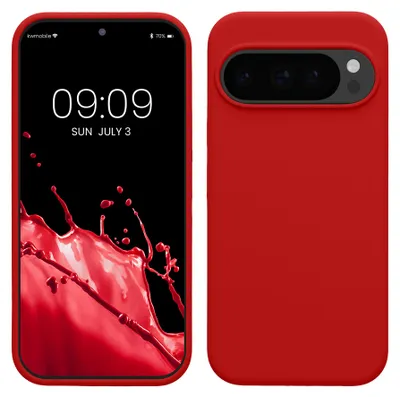 Zdjęcie produktu dla Etui kwmobile do telefonu Google Pixel 10 / Pixel 10 Pro – silikonowe etui – obsługa ładowania bezprzewodowego – etui ochronne w klasycznym czerwonym kolorze