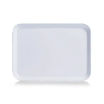 A white rectangular tray is shown from a top-down perspective against a white background.