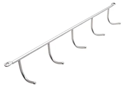 Produktbild von Hakenleiste Chrom matt 350 x 28 x 55 mm Unterbauhaken Haken