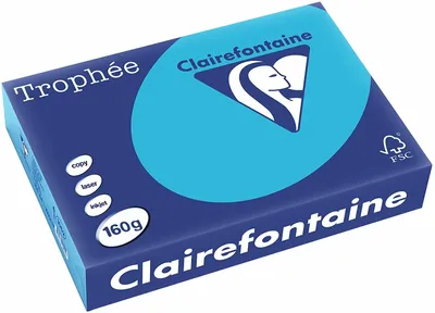 Produktbild von Clairefontaine Trophee Color 1052C Royalblau 160g/m² DIN-A4 - 250 Blatt