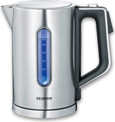 Produktbild von Wasserkocher digital Edelstahl SEVERIN WK 3418 1,7 L LCD-Display WK 3418 aus Edelstahl, gebürstetschwarzsilber Wasserkocher Wasserkocher Mit Temperatureinstellung Wasserkocher Edelstahl Wasserkocher Glas