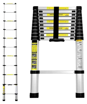 Produktbild von Teleskopleiter 3,2 m, Aluminium, Ausziehbar, Mehrzweckleiter, Belastbarkeit 150 kg, Silber