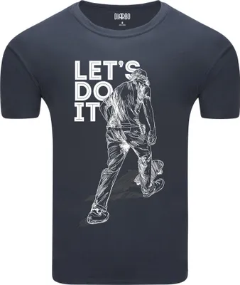 Obrázek produktu pro Diarbo pánské tričko s potiskem skateboardu Let's do it tmavě šedé velikost S