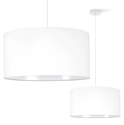 Produktbild von Pendelleuchte GAJA Weiß mit Zylinderschirm Weiß 44 cm E27 – Moderne Hängelampe