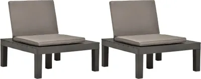 Immagine prodotto di The Living Store Sedie da giardino con cuscini 2 pz. Plastica antracite
