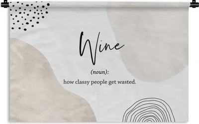 Produktbild von MuchoWow® Wandteppich Wandbehang Sprichwörter - Wein - Wörterbuch - Zitate - Definition von Wein 150x100 cm Tapisserie Dekoration Wandtuch - Waschbar - Tapisserien - Wand-Decke