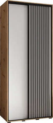A product shot of a wardrobe with sliding doors.