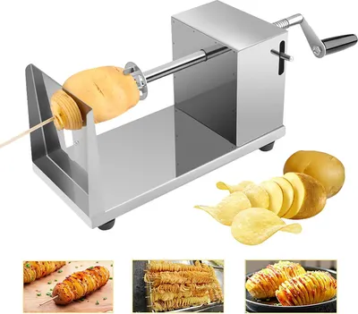 Produktbild von Spiralschneider Kartoffelschneider Kartoffel Twister, Gemüse Schneider aus Edelstahl für Obst, Kartoffeln,Tornado Chips, Gurken oder Karotten
