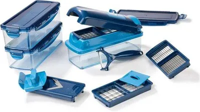 Productafbeelding van Famanu groentesnijder - Mandoline keukenmes - Uiensnijder - Blauw