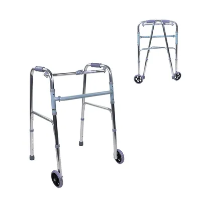 Produktbild von Mobiclinic, Rollator, Capitel, , 2 Räder, 2 Gummifüße, Gehbock mit 2 Rädern, Aus Aluminium, Schmal, Nur 2,5 kg, Grau