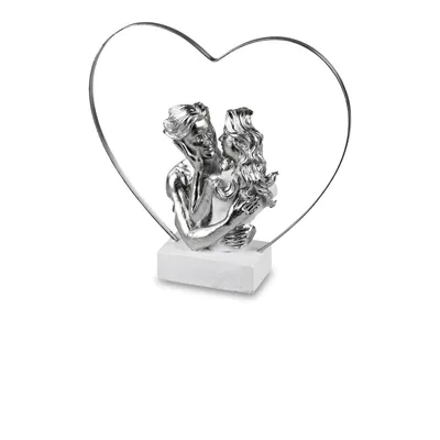 Produktbild von Büste Paar 29cm aus Kunststein Weiss Silber