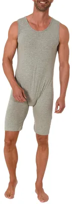 Obrázek produktu pro Kojící body bez rukávů UNI, krátký kojící overal bez rukávů - se zipem na nohavicích ; šedá , XL