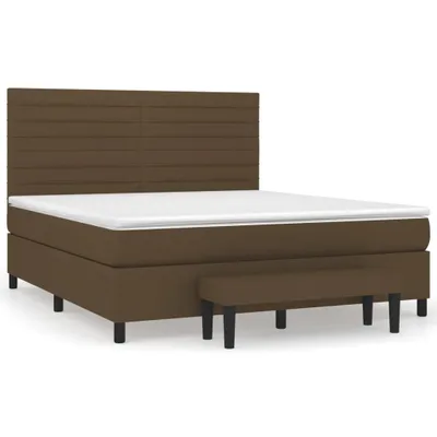 Produktbild von Boxspringbett mit Matratze Dunkelbraun 180x200 cm Stoff